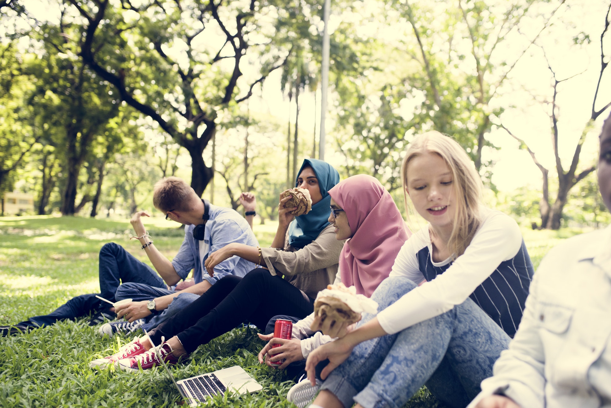 A group of diverse teenagers